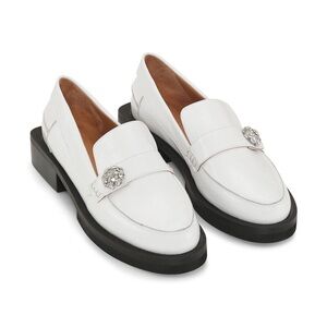 Ganni White/Egret Jewel Loafers Retail $425 EU 40/US 10 NWOT
